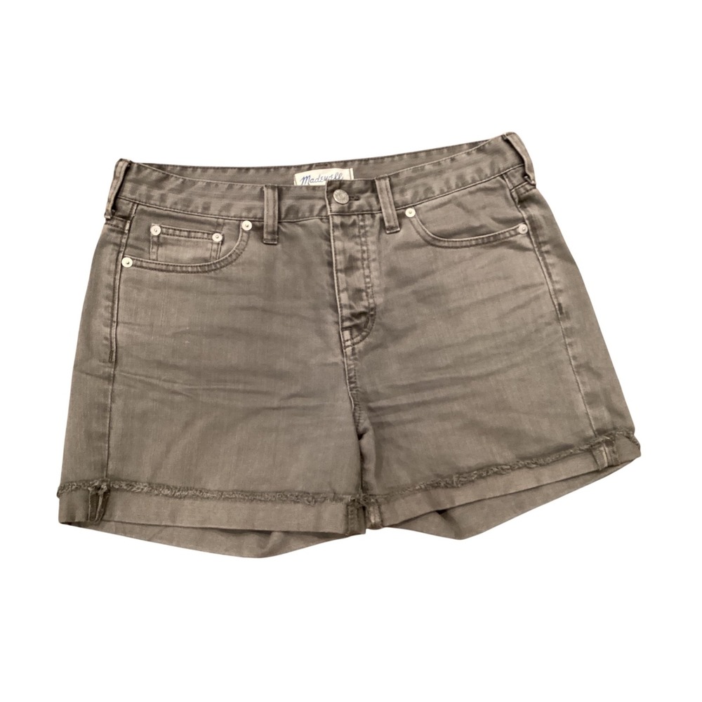 Madewell‎ womens 3.5" green denim jean cuff shorts 27